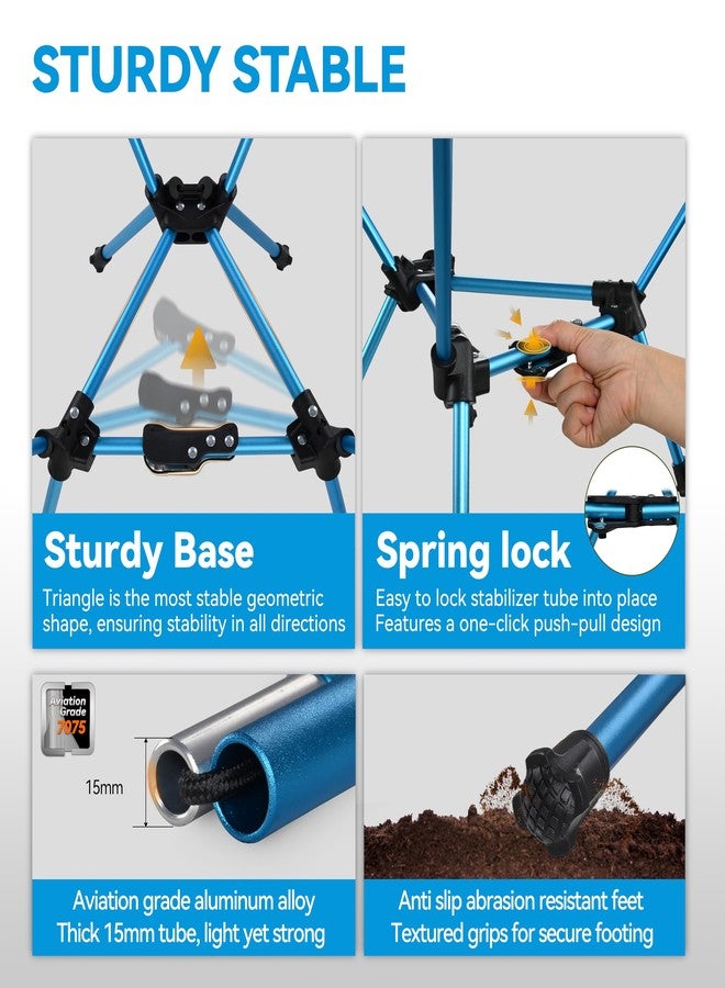 MARCHWAY Lightweight Folding Camping Chair with Spring Lock, Stable Compact Portable for Outdoor Camp, Travel, Beach, Picnic, Festival, Hiking, Backpacking (Blue) - Image 2