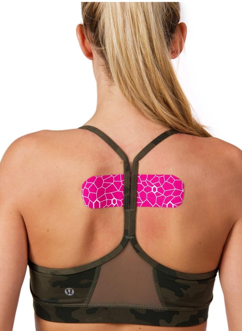 TheraBand Kinesiology Tape Waterproof Physio Tape for Pain Relief Muscle and Joint Support, Standard Roll with Xact Stretch Application Indicators (Pink) - Image 4