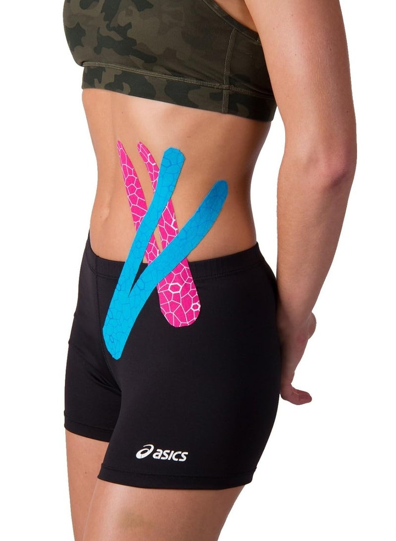 TheraBand Kinesiology Tape Waterproof Physio Tape for Pain Relief Muscle and Joint Support, Standard Roll with Xact Stretch Application Indicators (Pink) - Image 5