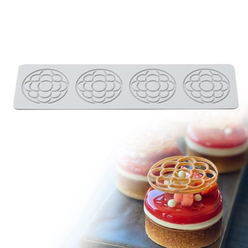TUKE Flower Shape Silicone Mold 3D Flower Fondant Lace Pad Cake Silicone Mold Cake Fondant Silicone Mold Fondant Clay Mould for Sugarcraft Polymer Clay Cupcakes Chocolate Candy (A_11*2.96 * 0.12inch) - Image 5