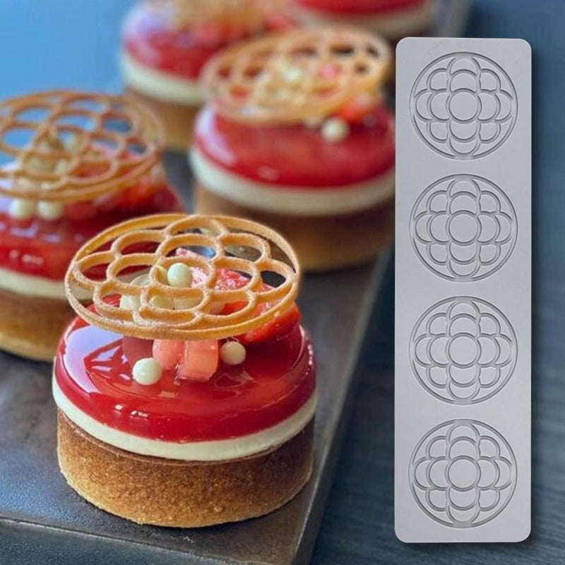 TUKE Flower Shape Silicone Mold 3D Flower Fondant Lace Pad Cake Silicone Mold Cake Fondant Silicone Mold Fondant Clay Mould for Sugarcraft Polymer Clay Cupcakes Chocolate Candy (A_11*2.96 * 0.12inch) - Image 1