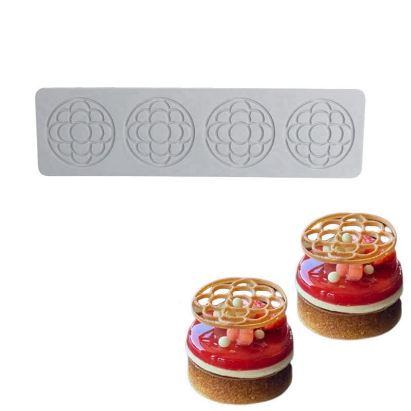 TUKE Flower Shape Silicone Mold 3D Flower Fondant Lace Pad Cake Silicone Mold Cake Fondant Silicone Mold Fondant Clay Mould for Sugarcraft Polymer Clay Cupcakes Chocolate Candy (A_11*2.96 * 0.12inch) - Image 2