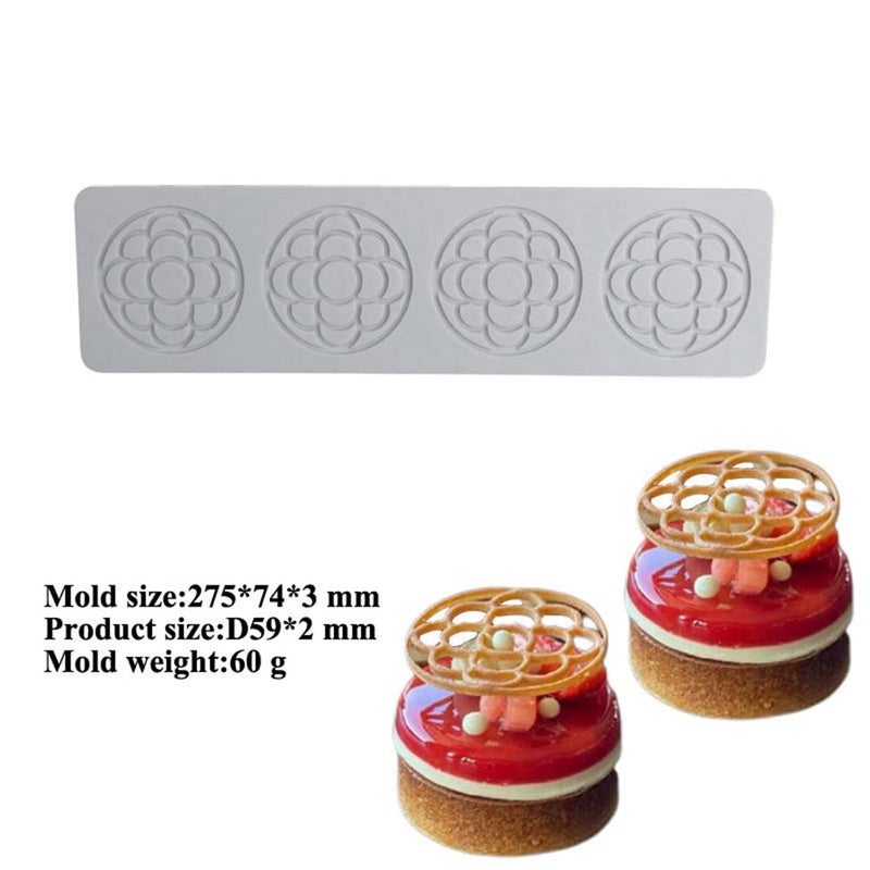 TUKE Flower Shape Silicone Mold 3D Flower Fondant Lace Pad Cake Silicone Mold Cake Fondant Silicone Mold Fondant Clay Mould for Sugarcraft Polymer Clay Cupcakes Chocolate Candy (A_11*2.96 * 0.12inch) - Image 3