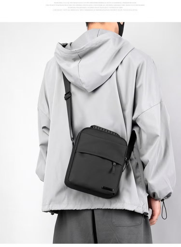 Sling Crossbody Bag for Men, Black – Small Shoulder Chest Bag for Travel & Cycling - Image 2