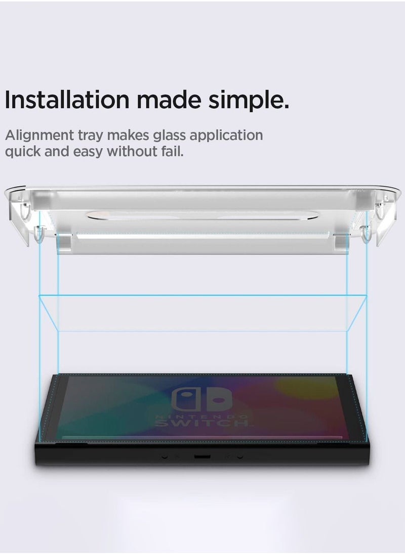 GLAStR EZ FIT [2 Pack] for Nintendo Switch (OLED model) Screen Protector Premium Tempered Glass
