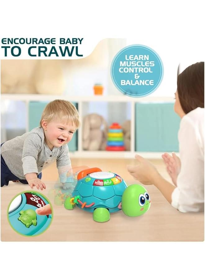 HOOKOR Baby Toys 6 to 12 Months, Musical Turtle Crawling Baby Toys for 12-18 Months, Early Learning Educational Toy with Light & Sound, Birthday Toy for Infant Toddler Boy Girl  - Image 3