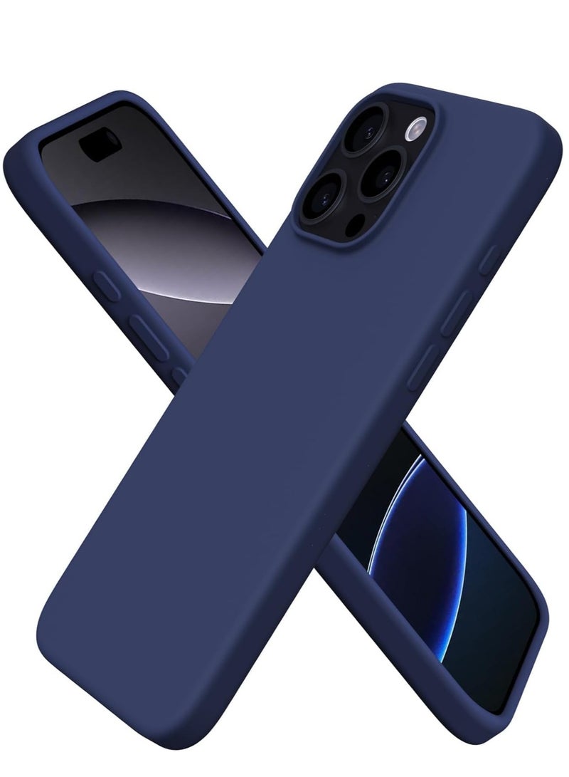 ELTRAZONE "iPhone 16 Pro Max Soft Liquid Silicone Case - Shockproof Full Body Protection with Matte Finish & Microfiber Lining (Blue)" - Image 1
