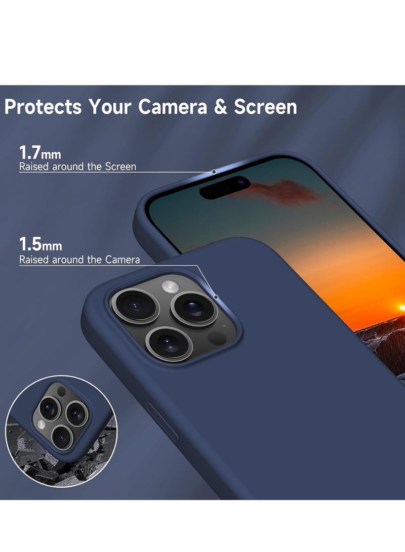 ELTRAZONE "iPhone 16 Pro Max Soft Liquid Silicone Case - Shockproof Full Body Protection with Matte Finish & Microfiber Lining (Blue)" - Image 3