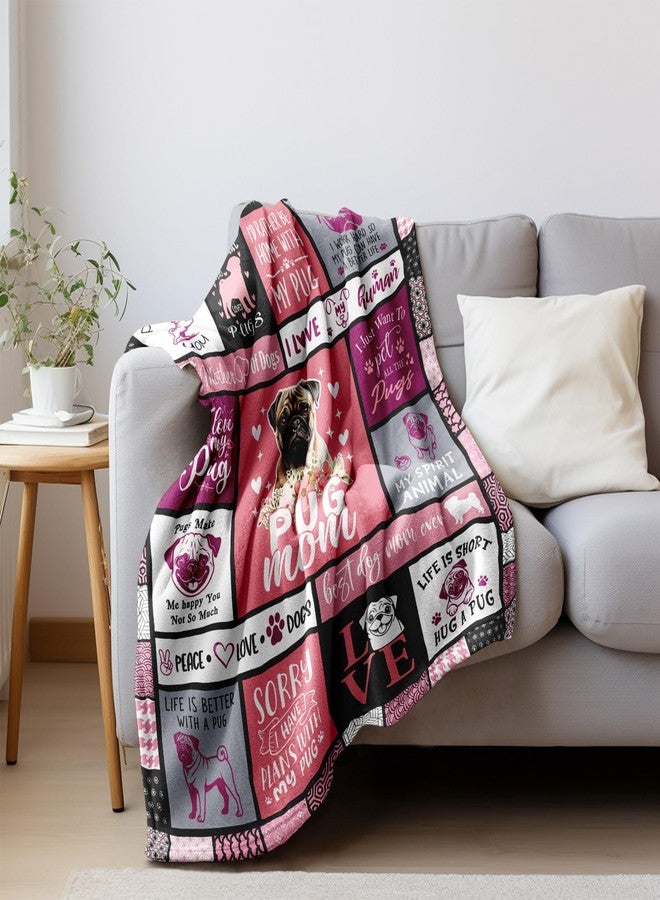 Yufrtck Pug Gifts Blankets 60'' x 50'', Pug Gifts for Pugs Lovers, Pugs Gift for Girls/Women/Owners/Mom, Gift for Dog Mom - Image 5