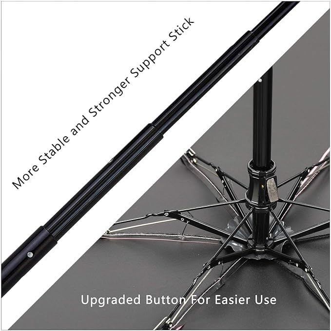 FLUZOV UV protection Umbrella Automatic open close for rain and sun protection 3 fold umbrella for men women kids boys girls big size large three fold stylish folding under windproof travel - Image 5