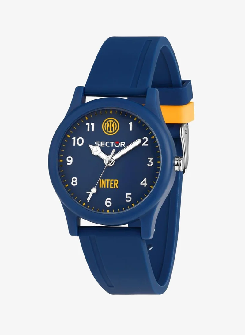 Sector EX-Q Men's Analog Watch - Black Dial, 35mm Plastic Case, Blue Silicone Strap, Quartz, 50M Water Resistant - R3251203008