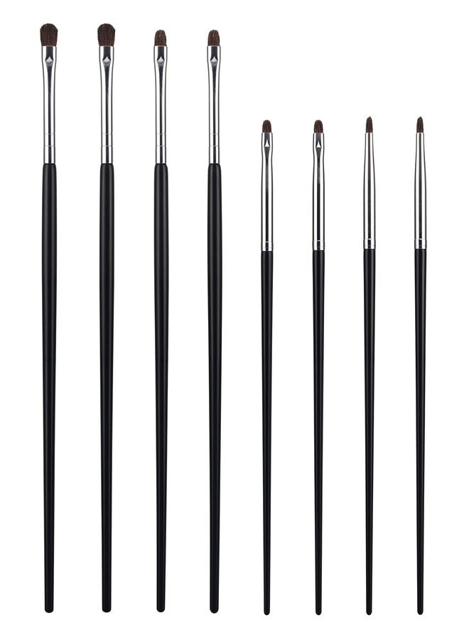 WY LIGHTING LEVEL 8Pcs Eye Makeup Brush Sets Mini Smudge Brush for Eyeliner Eyeshadow Brushes Eyeliner Brushes for Powder Gel Cream Liquid Concealer brush Eyeliner Blending Corner Highlighter Soft Natural Pony Hair - Image 1