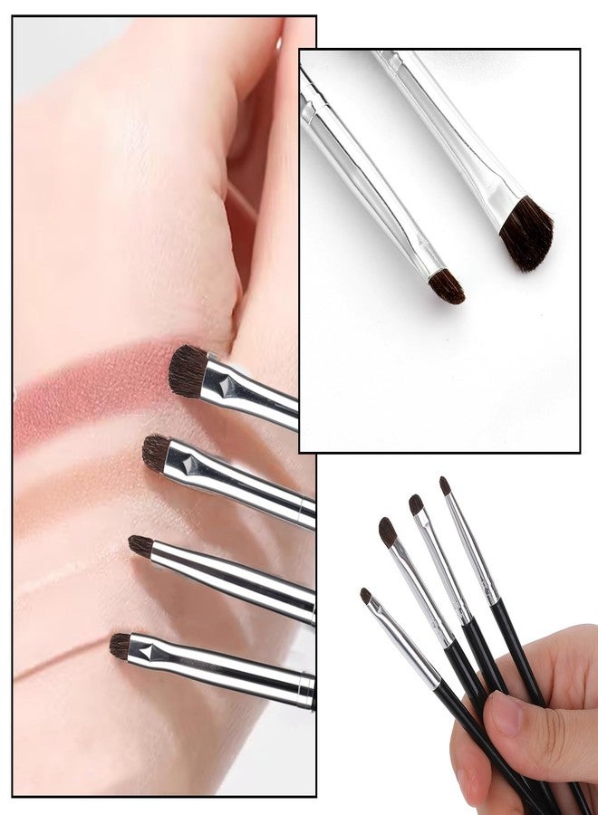 WY LIGHTING LEVEL 8Pcs Eye Makeup Brush Sets Mini Smudge Brush for Eyeliner Eyeshadow Brushes Eyeliner Brushes for Powder Gel Cream Liquid Concealer brush Eyeliner Blending Corner Highlighter Soft Natural Pony Hair - Image 5