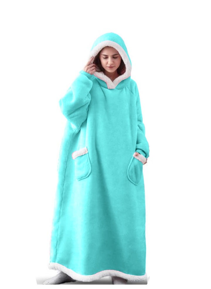 Loquat 2024 Winter Blanket Extended Vertical Pocket Lazy Blanket flannel lambhair TV blanket 
