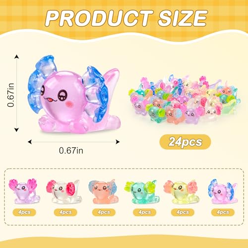 FEXIA 30pcs Mini Resin Axolotl Figurine Mini Resin Animals to Hide Tiny Small Figures Glow in the Dark Luminous Charm Ornament for DIY Craft Garden Landscape Dollhouse Potted Plants Decorations - Image 3