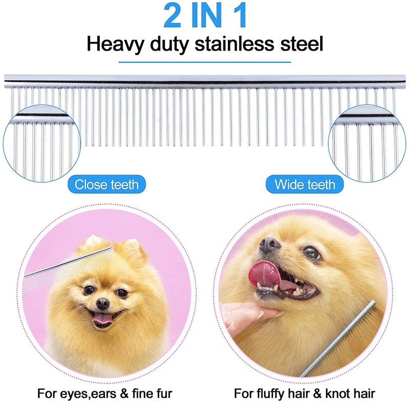 Qpets® ® Dog Grooming Scissors Kit with Safety Round Tips Stainless Steel Professional Dog Hair Cutting Scissors - Thinning, Straight, Curved Shears and Comb for Long Short Hair for Dog Cats(3 PCS) - Image 5
