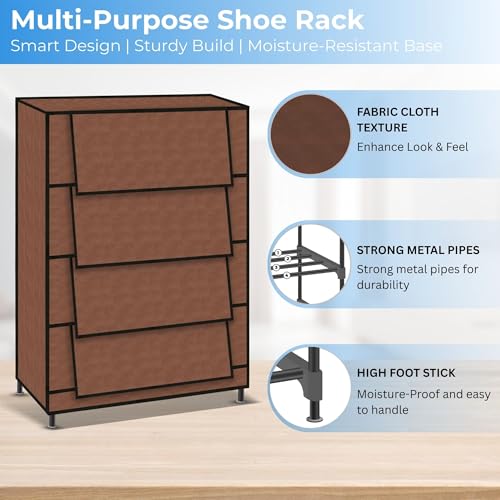 TRENDY Multipurpose Shoe Rack Cabinet 4 Layer All-in-one Storage Organizer with Dustproof Cover | Space-Saving Shoe Stand for Home, Wardrobe & Entryway - Image 5