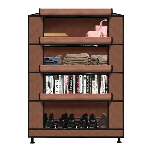 TRENDY Multipurpose Shoe Rack Cabinet 4 Layer All-in-one Storage Organizer with Dustproof Cover | Space-Saving Shoe Stand for Home, Wardrobe & Entryway - Image 2