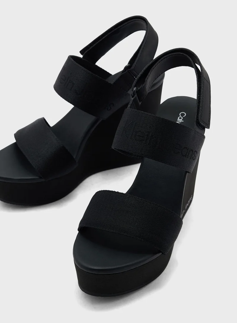 Calvin Klein Jeans Multi Strap Wedge Sandals