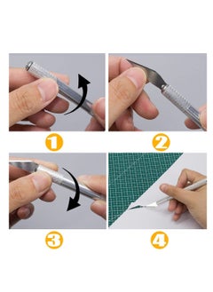 KASTWAVE Precision Carving Knife Kit, Craft Hobby with 40 PCS Exacto Blades, Ruler, Cutter, Replacement Blades for DIY Art Work Cutting, Scrapbooking, Stencil  - Image 3