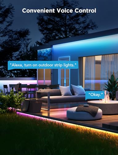 Govee Outdoor LED Strip Lights, 32.8ft Smart Outdoor Lights Work with Alexa and Google Assistant, App Control, IP65 Waterproof, RGBIC LED Lights for Patio, Eave, Holiday Decorations - Image 5