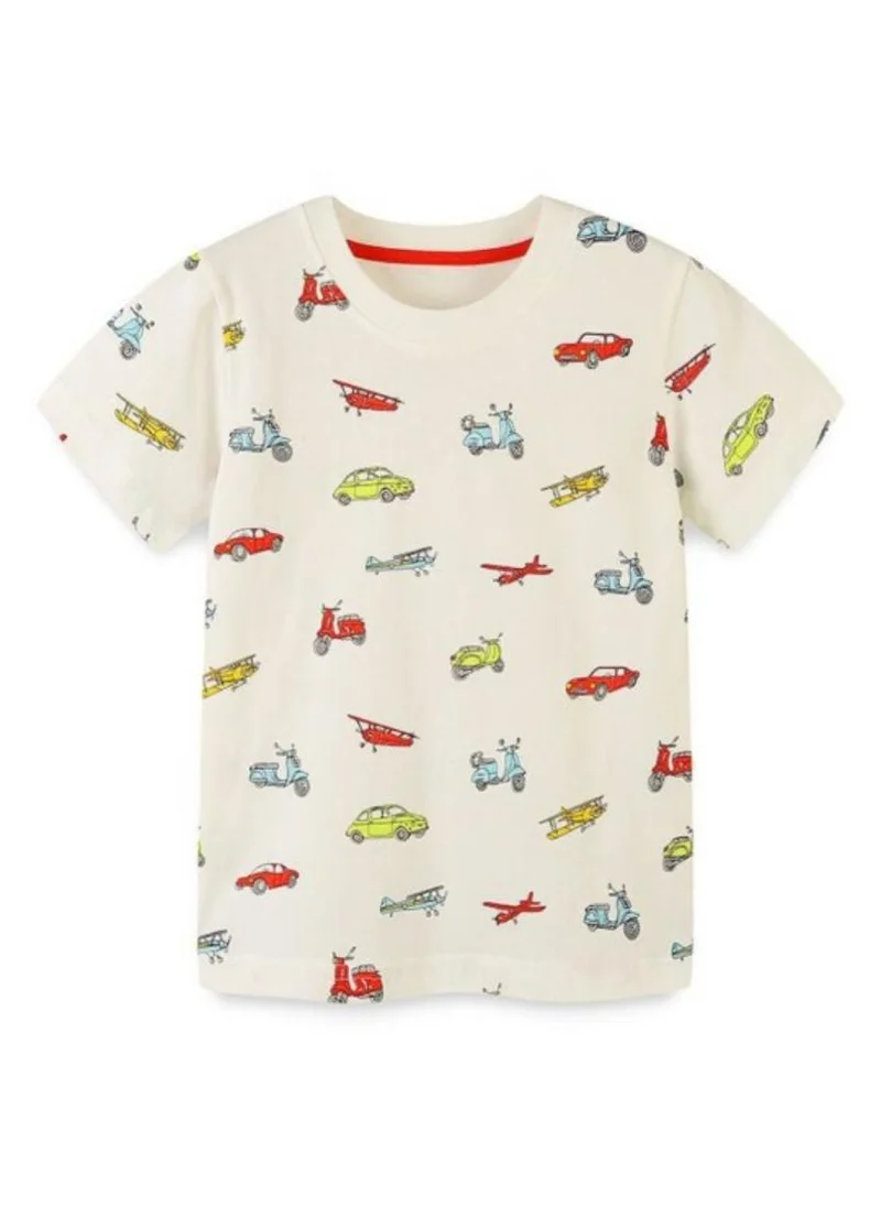 يونيكي White Conversational Printed Round Neck T-shirt