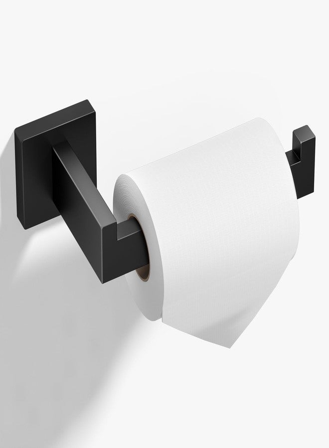 HITSLAM Matte Black Toilet Paper Holder Wall Mount Premium 304 Stainless Steel Square Toilet Paper Roll Holder for Bathroom Rustproof - Image 1
