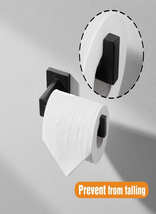 HITSLAM Matte Black Toilet Paper Holder Wall Mount Premium 304 Stainless Steel Square Toilet Paper Roll Holder for Bathroom Rustproof - Image 2
