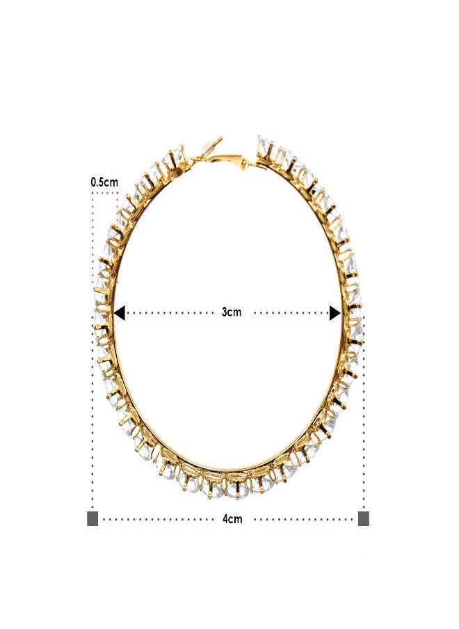 NIBEMINENT - Alissa Stone Embellished Hoop Earrings - Image 1