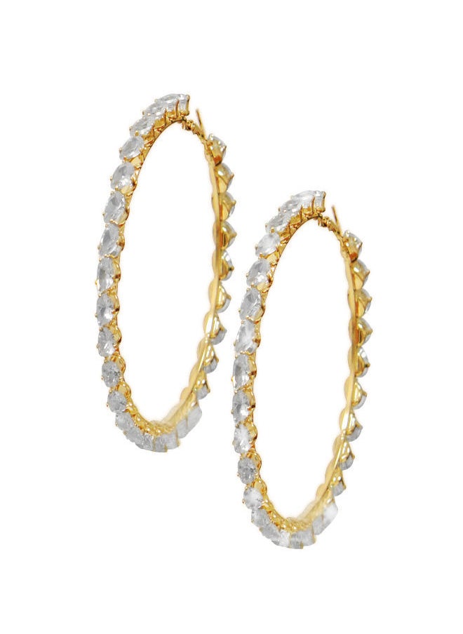 NIBEMINENT - Alissa Stone Embellished Hoop Earrings - Image 1