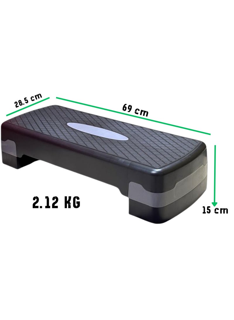 ماس معدات اللياقة البدنية منصة تمارين خطوات رياضية متدرجة أداة رائعة لصالة الألعاب الرياضية المنزلية ورياضة الكارديو قابلة للتعديل 69 سم - Image 4