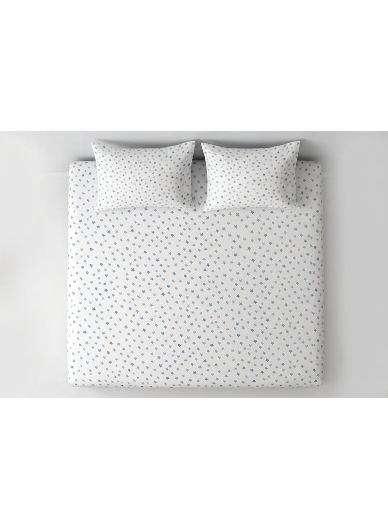 RISHAHOME 3-Piece Printed 180 TC Cotton Queen Fitted Sheet Set – 1 Fitted Sheet (180 × 200 × 20 cm) + 2 Pillowcases – Soft & Breathable Bedding - Image 2
