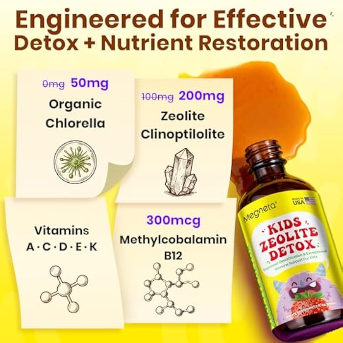 Megneta Triple-Layer Zeolite Detox for Kids & Adults | Advanced Detox & Defense with Zeolite Clinoptilolite, Chlorella, Methyl B12 & Vitamins A·C·D·E·K | Deep Cleanse, Immune Support & Full-Body Defense - Image 4