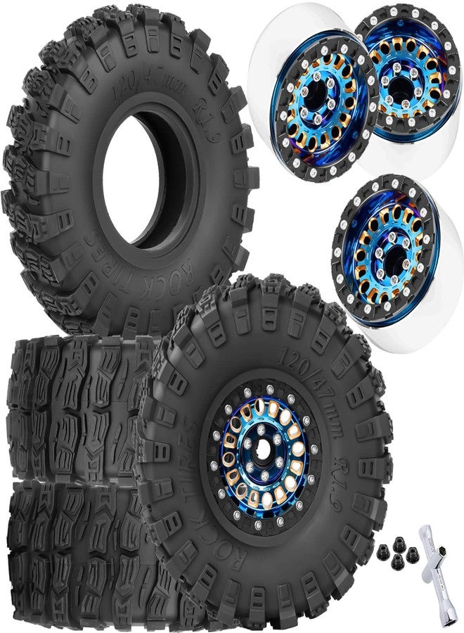 BRCatWPark 1.9 Brass Wheel Tires for 1/10 SCX10 SCX10 II 90046 SCX10 III AXI03007 SCX10 Pro TRX4 TRX6 Gen7/8 D90 VS4-10 MST CFX RC Crawler Car,1.9 Brass&Aluminum RC Off Road Wheels and Tires,Colorful - Image 1