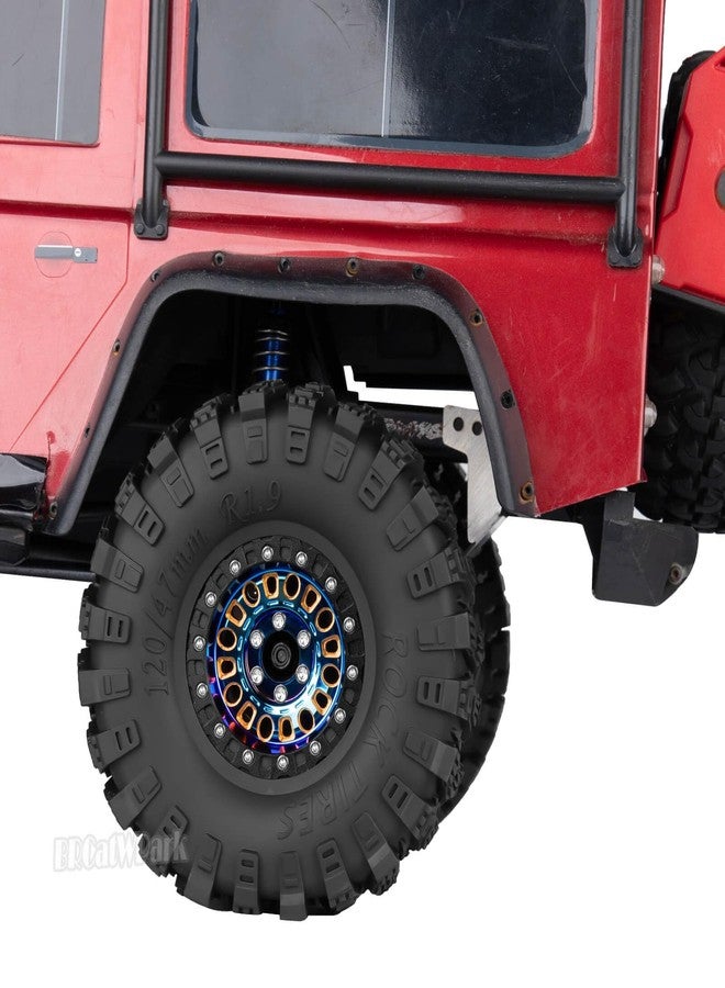 BRCatWPark 1.9 Brass Wheel Tires for 1/10 SCX10 SCX10 II 90046 SCX10 III AXI03007 SCX10 Pro TRX4 TRX6 Gen7/8 D90 VS4-10 MST CFX RC Crawler Car,1.9 Brass&Aluminum RC Off Road Wheels and Tires,Colorful - Image 5