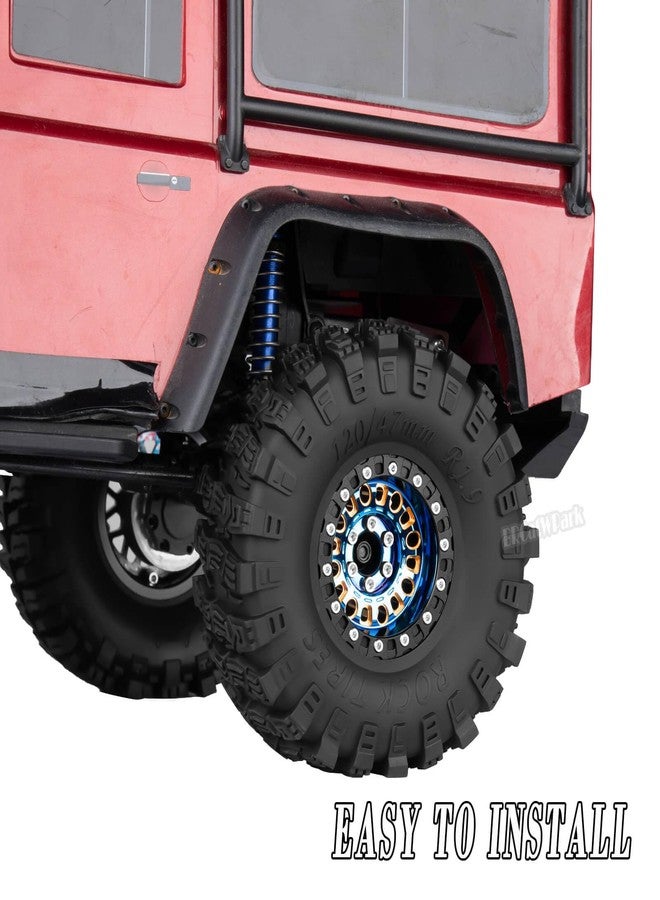 BRCatWPark 1.9 Brass Wheel Tires for 1/10 SCX10 SCX10 II 90046 SCX10 III AXI03007 SCX10 Pro TRX4 TRX6 Gen7/8 D90 VS4-10 MST CFX RC Crawler Car,1.9 Brass&Aluminum RC Off Road Wheels and Tires,Colorful - Image 3