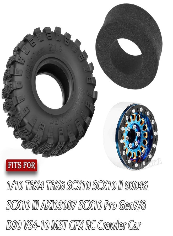 BRCatWPark 1.9 Brass Wheel Tires for 1/10 SCX10 SCX10 II 90046 SCX10 III AXI03007 SCX10 Pro TRX4 TRX6 Gen7/8 D90 VS4-10 MST CFX RC Crawler Car,1.9 Brass&Aluminum RC Off Road Wheels and Tires,Colorful - Image 2