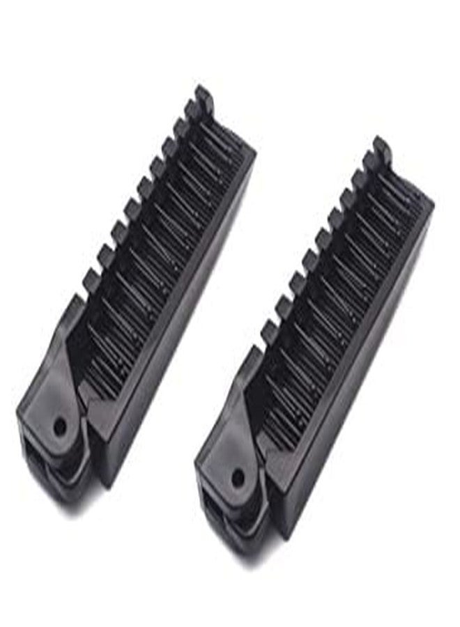 Mincer Anti-Static Massage Fold-able Pocket Hair Comb Brush Double Headed Travel Folding Hair Brush for Girl's and Women's (Black Comb 2) - Image 1