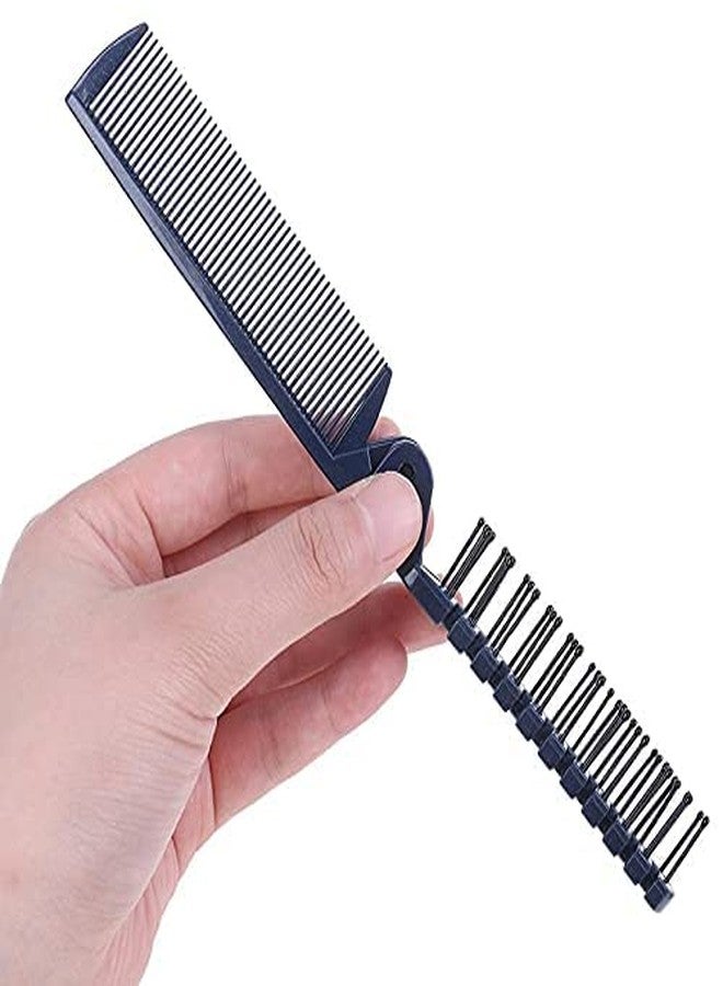 Mincer Anti-Static Massage Fold-able Pocket Hair Comb Brush Double Headed Travel Folding Hair Brush for Girl's and Women's (Black Comb 2) - Image 3