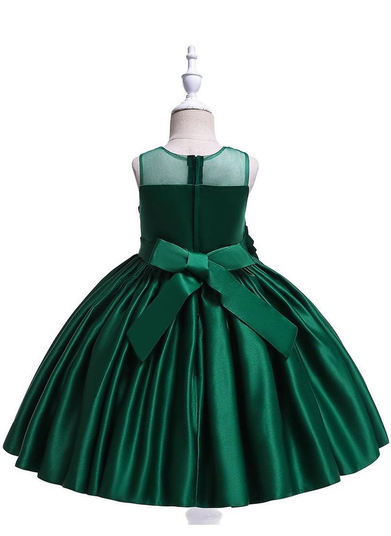 Best Gift Fashion - Floral Midi Party Dress for Girls Green Color - Image 1