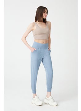 Los Ojos Womens Blue Gray High Waist Jogger Sweatpants Joggers  - Image 4
