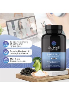 DR EMIL NUTRITION 200 MG 5-HTP Plus with SAM-e to Maintain Normal Healthy Sleep and Create a Sense of Wellbeing - 5HTP Supplement with Vitamin B6-60 Vegan Capsules, 30 Servings  - Image 2