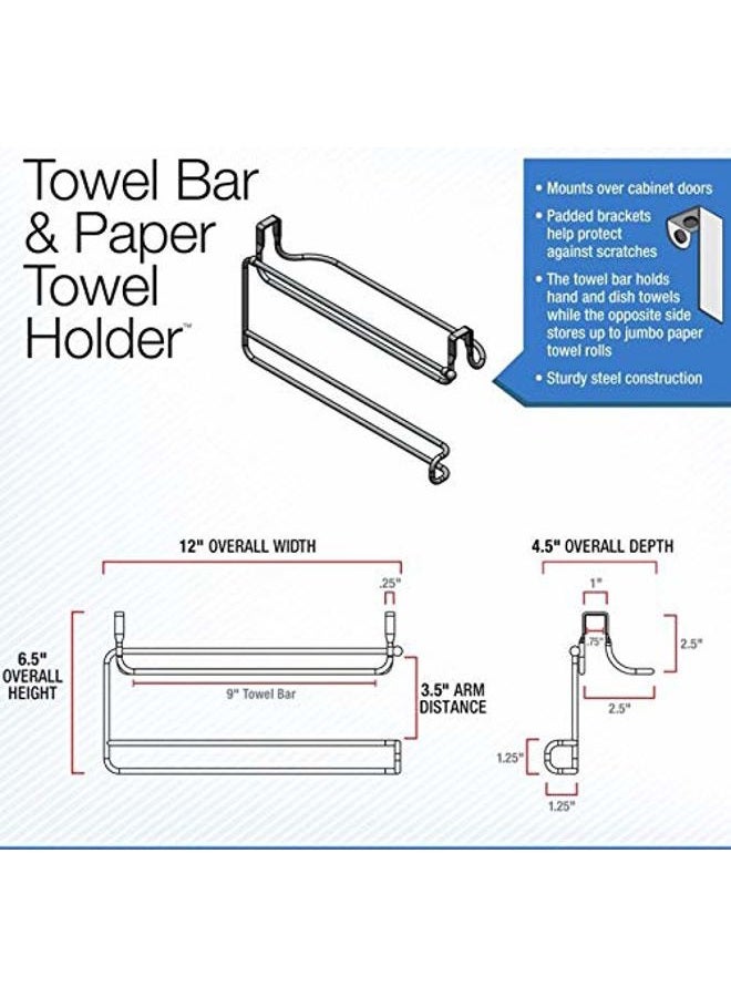 Spectrum Diversified Duo Over the Cabinet Towel Bar & Paper Towel Holder, Chrome, Model:45870 - Image 3