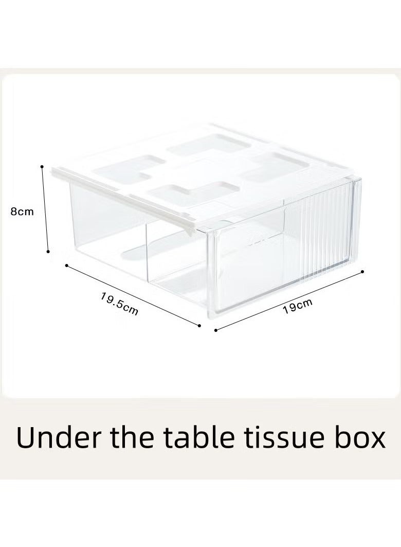 Beauenty Under Desk Drawer Storage Box Invisible Tissue Box Stationery Storage Artifact Large Capacity Desk Nail Free Sticker - Image 2