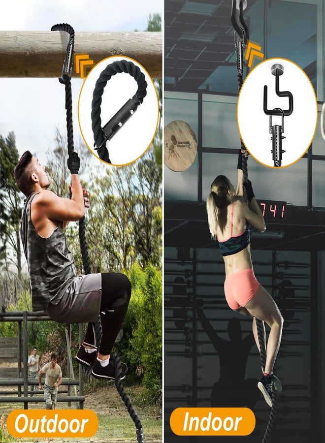 DAJOUJS Gym Climbing Rope 1.5 Inch Climbing Rope Workout Fitness & Strength Training Exercise Climbing Rope in Black for Adults & Kids Outdoor & Indoor, Gym Rope Length 10ft, 15ft, 20ft Available - Image 3