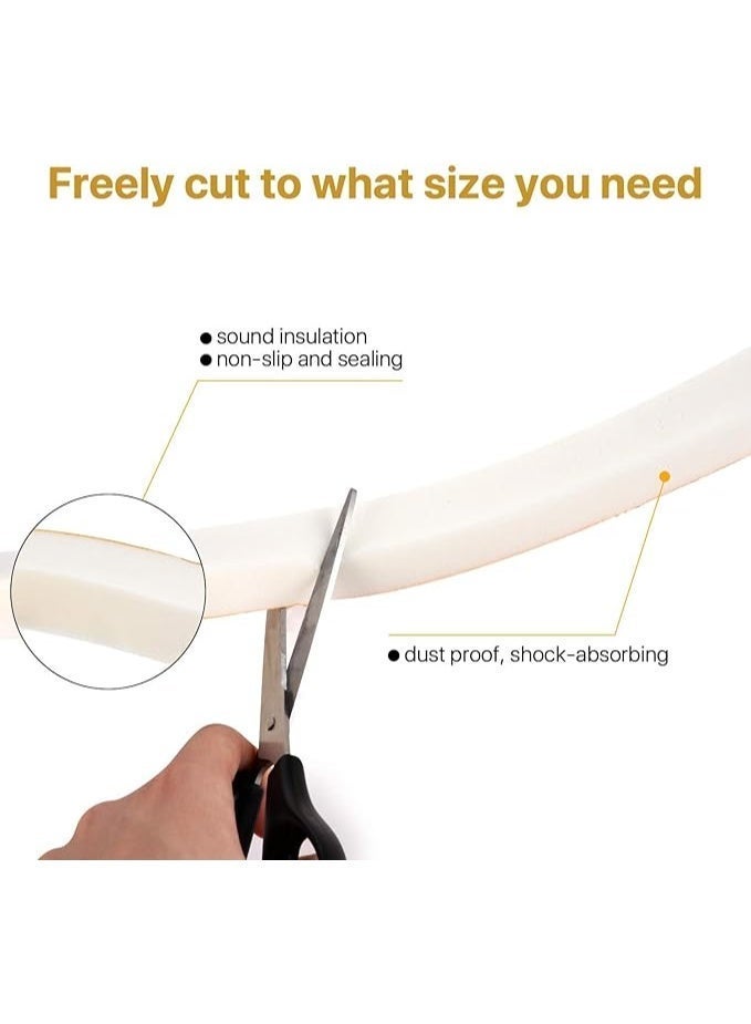 Polipak Door Weather Stripping - 3 Rolls, White Foam, 10.8m, Self-Adhesive, Soundproof & Weatherproof - Image 3