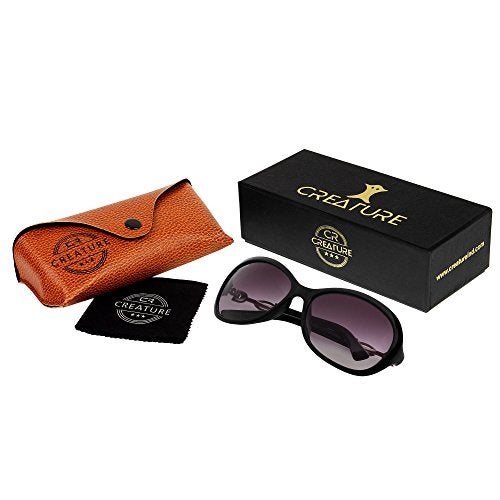 Creature Gaga Cat-Eye Oversize Sunglasses For Girls(Lens-Purple||Frame-Black||GAGA-007) - Image 2