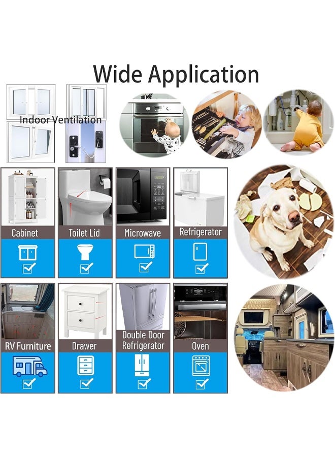 DUNISO 2 Pack Refrigerator Locks with Keys, Child Safety Cabinet Locks，Child Proof French Fridge Lock， No Drill,Easy to Install，for Refrigerator, Cabinets, Closets, Drawers, Window，White  - Image 3