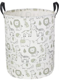 CLOCOR Baby Laundry Basket, Collapsible Kids Toys Storage Baskets, Nursery Hamper for Boys and Girls, Jungle Bedroom Decor, Gift Basket  - Image 1