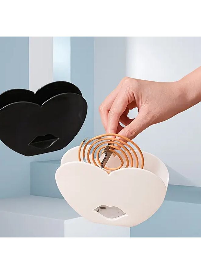 White Mosquito Coil Holder With Ash Tray Fireproof Design - Image 2